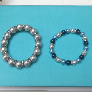 Pearl and crystal bracelets
